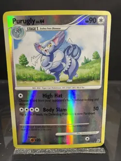 Purugly 36/130 Reverse Holo Pokemon Diamond and Pearl Card - NP-LP - Image 1