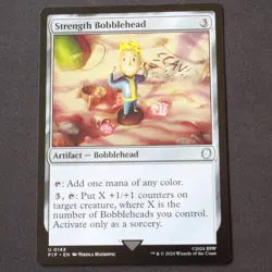 Strength Bobblehead 143 MTG Universes Beyond: Fallout (PIP) Uncommon NM - Image 1