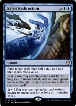 Magic The Gathering Gale's Redirection Commander Legends Baldur's Gate Rare #73 - Image 1