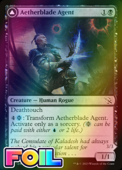 x1 Aetherblade Agent // Gitaxian Mindstinger MOM MTG 0088 FOIL COMMON M/NM 1x - Image 1