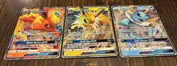Pokemon JUMBO Oversized Promo Flareon Vaporeon Jolteon GX Cards Lot of 3 - Image 1