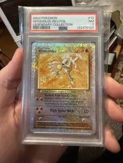 Pokemon 1x Hitmonlee - Legendary Collection Reverse Holo - #13 - PSA 7 - Image 1