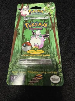 1999 WOTC Pokemon Jungle Booster Sealed Blister Pack Wigglytuff NEW Mint - Image 1