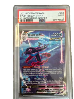 Pokemon Fusion Strike Inteleon VMAX 266/264 Alternative Art Alt Holo Foil PSA 9 - Image 1