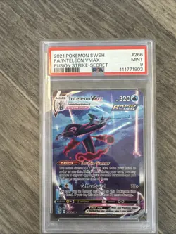 Pokemon Fusion Strike Inteleon VMAX 266/264 Alternative Art Alt Holo Foil PSA 9 - Image 4