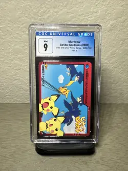 2000 Murkrow Pichu Pikachu Movie27 Bandai Japanese Pokemon Carddass Anime CGC 9 - Image 1