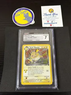 Dark Raichu Holo - CGC 7 - NM Secret Rare Pokemon (2000) Team Rocket 83/82 🌀 - Image 1