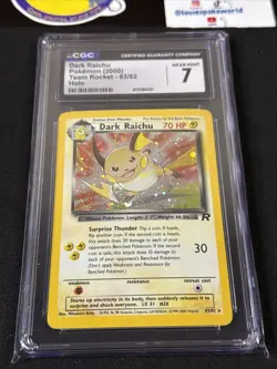 Dark Raichu Holo - CGC 7 - NM Secret Rare Pokemon (2000) Team Rocket 83/82 🌀 - Image 2