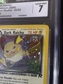 Dark Raichu Holo - CGC 7 - NM Secret Rare Pokemon (2000) Team Rocket 83/82 🌀 - Image 3