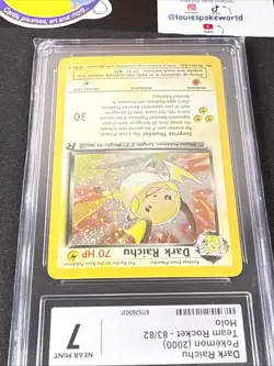 Dark Raichu Holo - CGC 7 - NM Secret Rare Pokemon (2000) Team Rocket 83/82 🌀 - Image 4