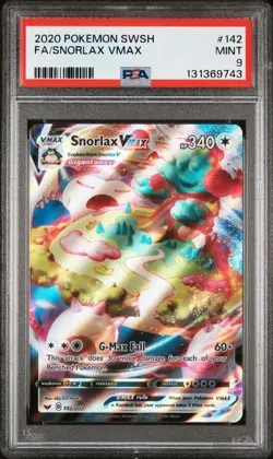2020 POKEMON SWORD & SHIELD #142 FULL ART/SNORLAX VMAX PSA 9 - Image 1