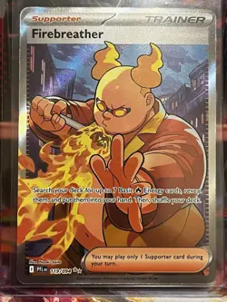 Pokemon TCG Trainer Firebreather 119/094 PFL ME:02 TCG Full Art Rare NM Holo - Image 1