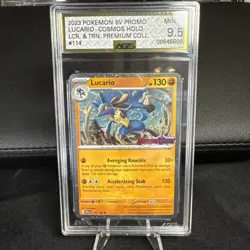 Lucario 114/198 Cosmos Holo Scarlet & Violet Stamped Pokemon 9.5 w Swirl🔥 - Image 1