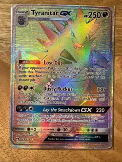 Pokemon TCG Tyranitar GX Lost Thunder Holo Card 223/214 Secret Ultra Rare GMT - Image 1