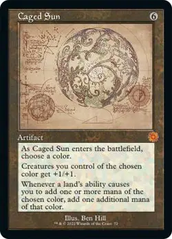 Caged Sun - Foil - Retro Schematic NM, English MTG The Brother's War Set - Image 1