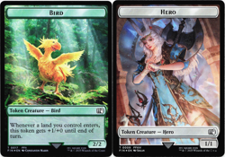 Hero (0009) / Bird (0017) Double-Sided Token (FOIL) - [Final Fantasy] MTG NM 🌳⚪ - Image 1