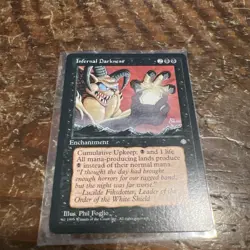 Light Play, English MTG Regular Infernal Darkness Ice Age Magic the Gathering - Image 1