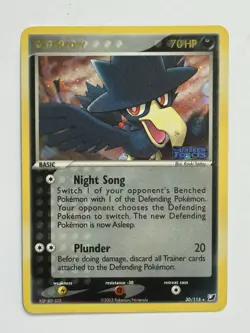 Pokemon Murkrow 30/115 - EX Unseen Forces - STAMPED Reverse Holo - NM - 2005 - Image 1