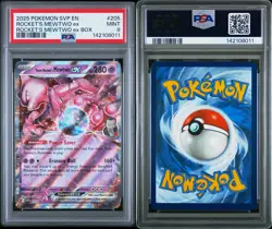 2025 POKEMON SVP EN-SV BLACK STAR PROMO #205 TEAM ROCKET'S MEWTWO EX PSA 9 - Image 3