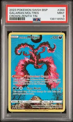 2023 POKEMON SWORD & SHIELD BLACK STAR PROMOS #SWSH284 GALARIAN MOLTRES PSA 9 - Image 1