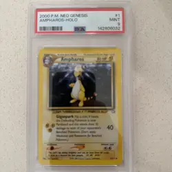 Pokemon Ampharos 1/111 Neo Genesis Holo Unlimited Edition PSA 9 - Image 1
