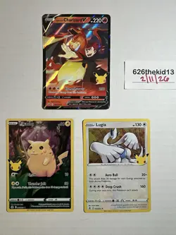 Pokemon Celebrations Lot of 3 Rare Holo Charizard Pikachu - Image 2