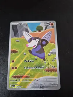 Pokemon TCG Drilbur Illustration Rare Black Bolt 124/086 - Image 1
