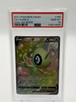 2021 Celebi V #160 Chilling Reign PSA 10 Pokemon Full Art - Image 1