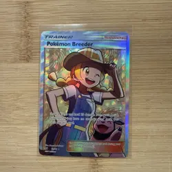 Pokemon Breeder 73/73 Shining Legends Holo Full Art Trainer Pokemon TCG Card GMT - Image 1