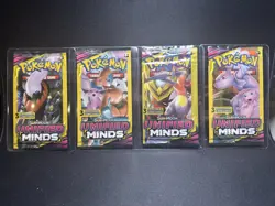POKEMON Sun & Moon UNIFIED MINDS 3 Card Mini Booster Packs Complete Pack Art Set - Image 1