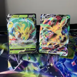Leafeon V&VMAX 002&003/069 s6a Eevee Heroes Korean Pokemon Card Bundle - Image 1