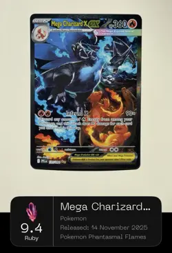 Pokemon Mega Charizard X EX Phantasmal Flames 125/094 SIR Card MINT PSA10 Worthy - Image 3