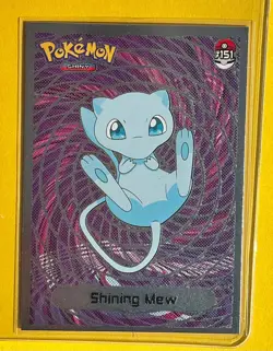 💥 Shiny Mew Pokemon Vintage Art CARD Metallic Foil Collectible Anime NM💥 - Image 1