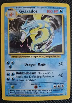 Gyarados 100 HP Holo Rare Pokemon TCG Base Set 6/102 1999 Wizards Card - Image 1
