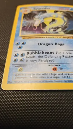 Gyarados 100 HP Holo Rare Pokemon TCG Base Set 6/102 1999 Wizards Card - Image 3