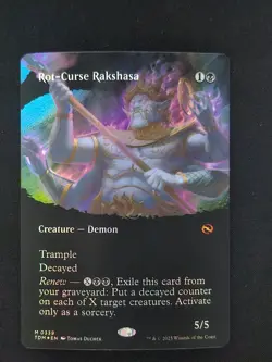 MTG: Tarkir: Dragonstorm - Bordlerless Foil - Rot-Curse Rakshasa - NM - Image 1