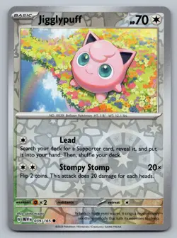 Pokemon TCG SV: Scarlet & Violet 151 Jigglypuff 039/165 Reverse Holo - Image 1