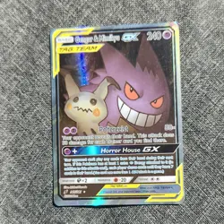 Pokemon Gengar & Mimikyu GX TAG TEAM Ultra Rare Holo Sun & Moon Team Up 165/181 - Image 1