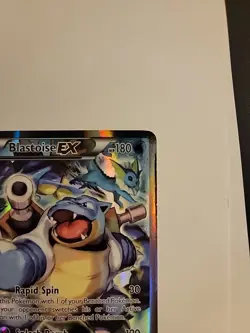 Pokemon TCG Blastoise EX XY122 Full Art Holo Black Star - Image 3