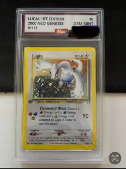 Pokemon TCG Mew PSA 10 Lugia 9/111 First Edition Holo English 2000 English #2 - Image 1