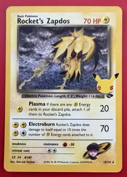 Rocket's Zapdos - Celebrations: Classic Collection Holo 15/132 Pokemon TCG - Image 1