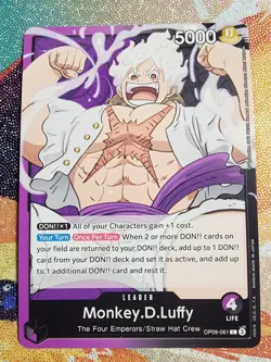 One Piece CG Monkey D Luffy OP09-061 English Emperors in the New World Leader NM - Image 1