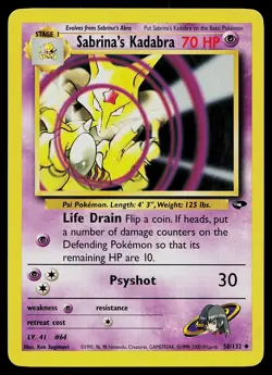 Pokemon Card - Sabrina's Kadabra Gym Challenge 58/132 Uncommon - Image 1