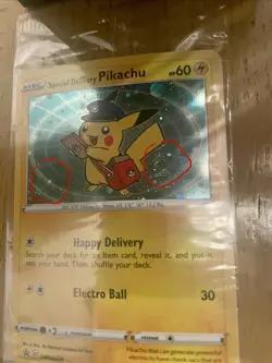 DOUBLE Holo Swirl Special Delivery Pikachu SWSH074 Promo Pokemon Card Fart Swirl - Image 3