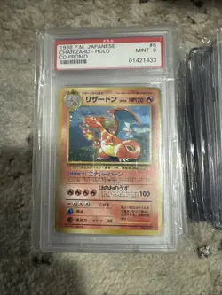1998 P.M. PSA 9 CHARIZARD HOLO CD PROMO #6 Pokemon Japanese Card - Image 1