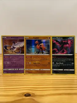 Galarian Zapdos, Moltres & Articuno 3-card Set Holo Pokemon TCG - Image 1