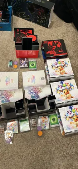 Pokemon Cards Empty Boxes, Sleeves, Coins, Dice, Etc. Lot - Image 5