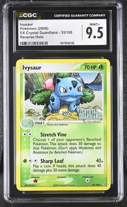 CGC 9.5 Ivysaur EX Crystal Guardians 35/100 Reverse Holo STAMPED Pokemon Card - Image 1