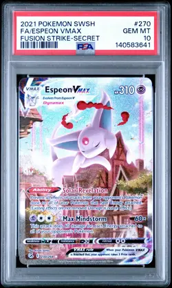 2021 POKEMON SWORD & SHIELD FUSION STRIKE SECRET FULL ART/ESPEON VMAX PSA 10 - Image 1