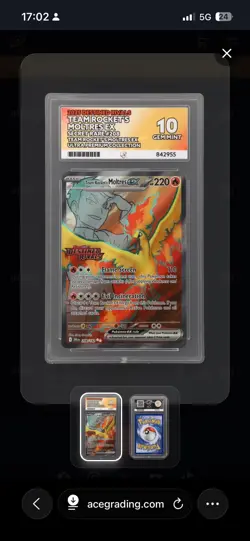 Pokemon TCG Team Rocket's Moltres EX 208/182 Destined Rivals Full Art Ace 10 - Image 1